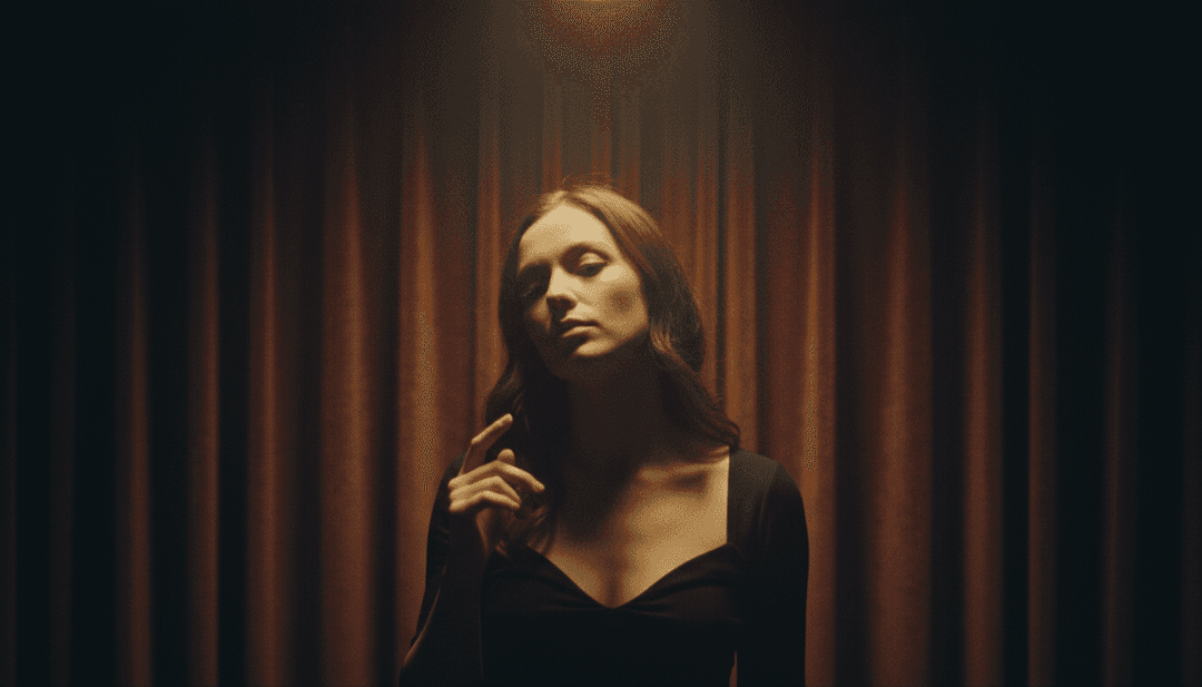 AI生成的抽象艺术,可视化驰放音乐,以空灵的光线和深蓝色调反映“Think About U Lots”的情绪。