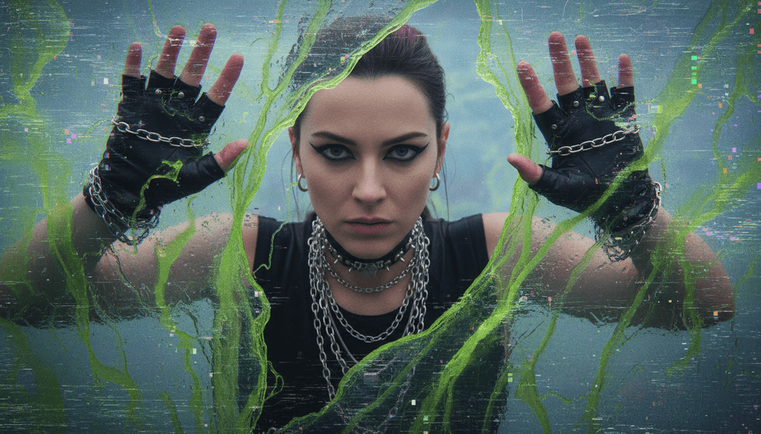 DellaXOZの「retrograde」のための最終的な洗練されたミュージックビデオのスクリーンキャプチャ。freebeat.aiの創造的な出力と歌詞ダウンロードオプションを展示。