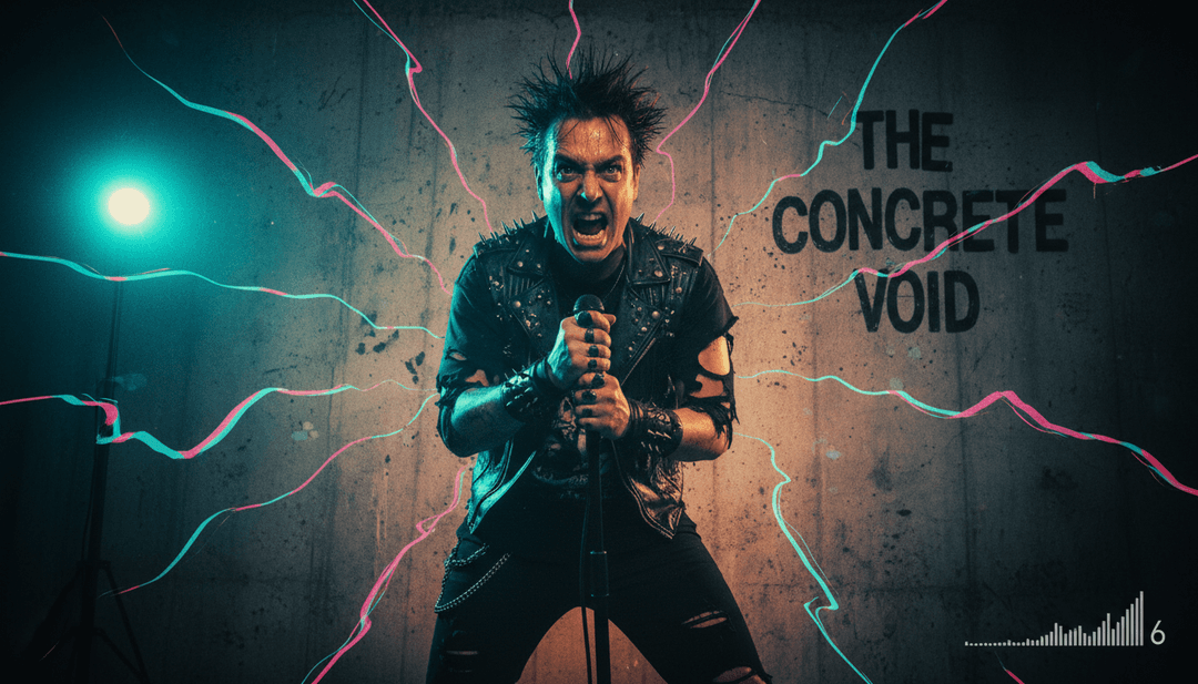 अमूर्त औद्योगिक क्षय, टिमटिमाती रोशनी और विकृत आकृतियों की विशेषता वाली अंधेरी, तीव्र इमेजरी का एक गतिशील, तेजी से संपादित अनुक्रम, एक AI द्वारा उत्पन्न Korn के 'Last Legal Drug' की स्पीड मेटल और थ्रैश मेटल आक्रामकता को नेत्रहीन रूप से कैप्चर करता है।