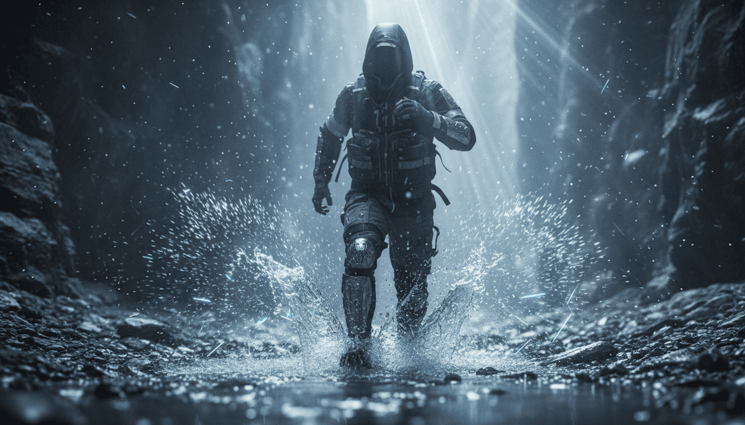 "Paradise Runner" की बीट के साथ सिंक्रनाइज़ किए गए जीवंत रंगों और अमूर्त आकृतियों के साथ डायनामिक AI-जनरेटेड म्यूजिक वीडियो दृश्य।