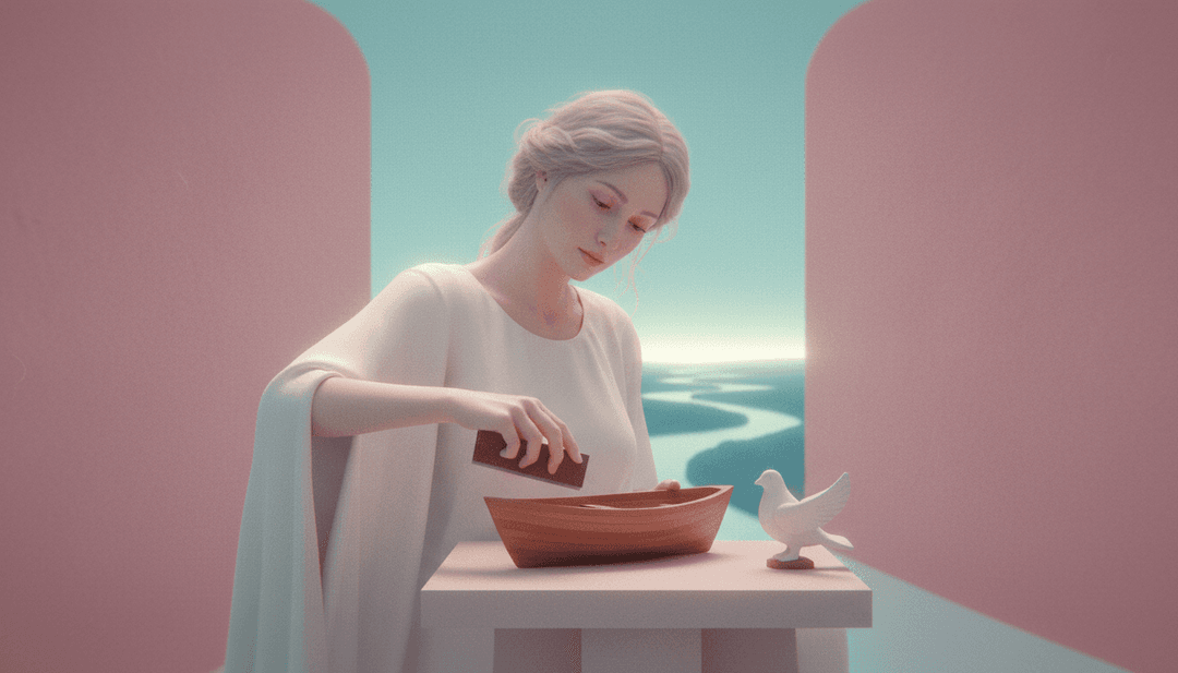 Una interfaz de IA analizando formas de onda acústicas y el sentimiento lírico, mostrando palabras clave como "río", "viaje", "espera".