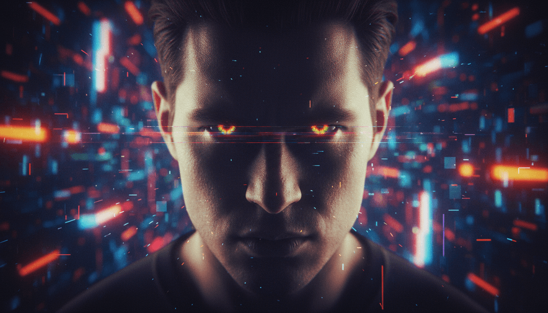 Représentation visuelle dynamique du clip musical 'Only Girl', montrant des scènes générées par l'IA de paysages urbains et de figures expressives répondant aux solos de guitare.