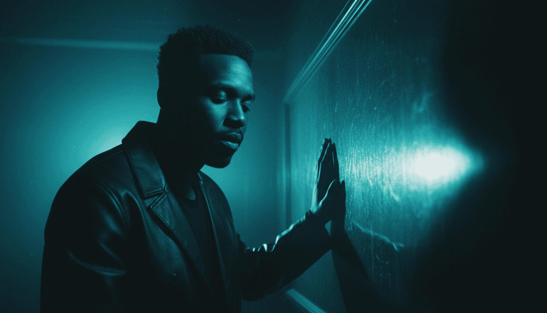 Un utilisateur interagissant joyeusement avec l'interface de Freebeat.ai sur un ordinateur portable, créant un clip musical unique, avec 'Float' de Samm Henshaw en arrière-plan, démontrant la facilité d'utilisation.