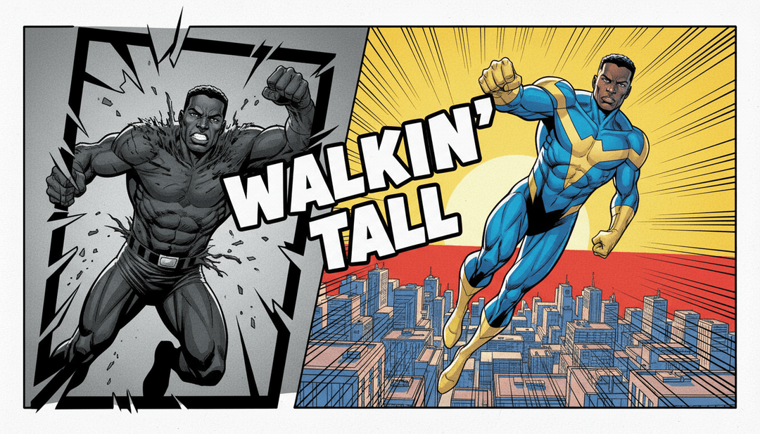 Une scène finale épique du clip 'Walk… Before You Fly!', montrant le mélange parfait de visuels générés par l'IA et de la musique de Ben Reilly, avec le logo Freebeat.ai.