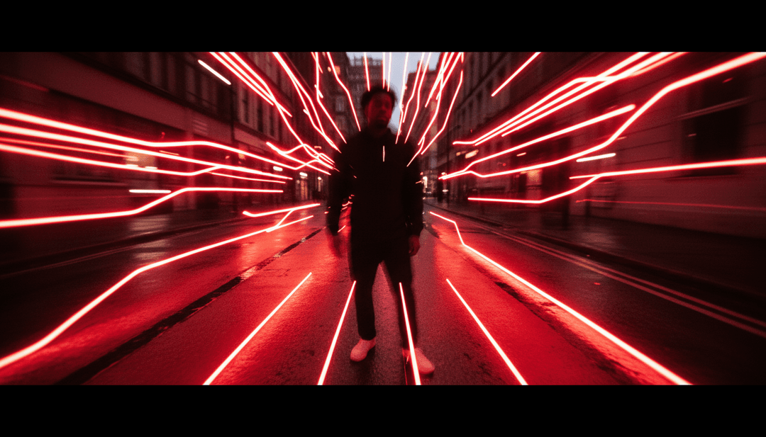 Jim Legxacy द्वारा 'sos' के लिए एक पूर्ण उच्च-गुणवत्ता वाला संगीत वीडियो, कई स्क्रीन पर प्रदर्शित, AI-जनित दृश्यों और मुफ्त कैप्शन का सहज एकीकरण दिखाते हुए।