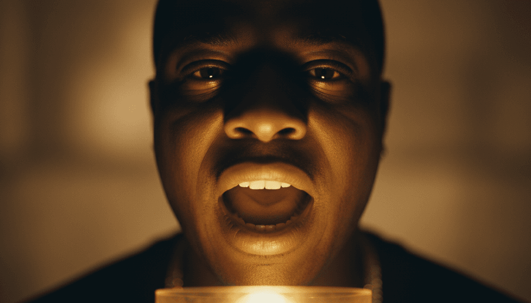 Uma pessoa a ver um vídeo musical gerado por IA para My Muse de Leon Thomas num ecrã, contemplando o seu próprio potencial criativo com freebeat.ai.