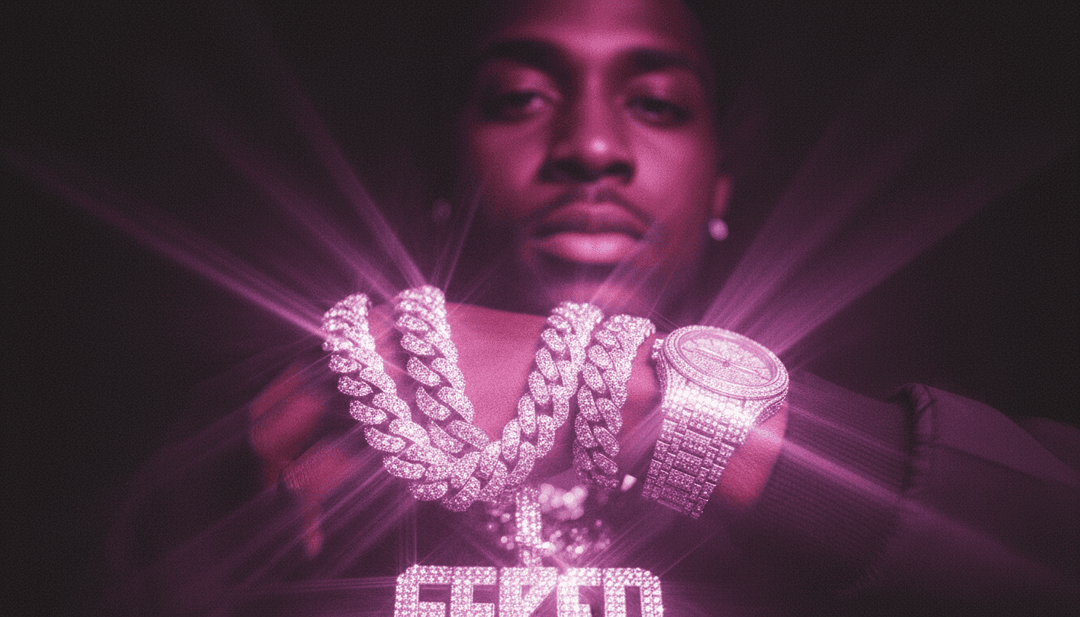 抽象的视觉效果器对强劲的陷阱节拍和人声表演做出反应,展示了 AI 将声音转化为动态图像的能力。