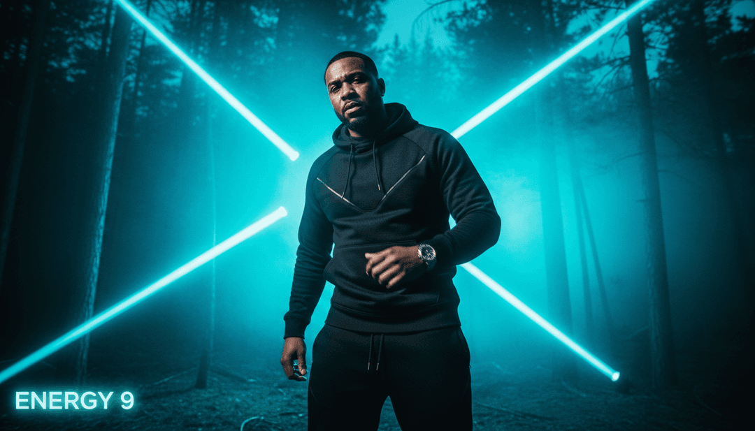 Una escena vibrante de un video musical generado por IA, que representa a un artista ascendiendo de un entorno urbano a un paisaje urbano triunfante, sincronizado con ritmos de hip-hop.