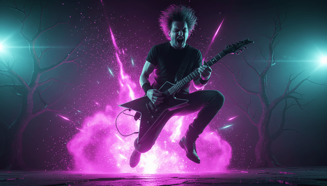 Secuencia visual dinámica que muestra una transición digital de formas de onda de audio a escenas vibrantes y cargadas emocionalmente, representando la canción 'chemicals'