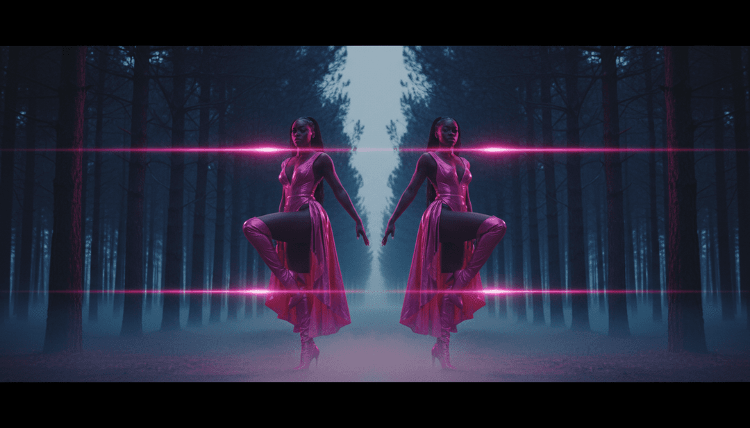 TylaのCHANELのビートに同期し、洗練された都市景観が活気あるダンスフロアへと変貌するダイナミックなビジュアル。