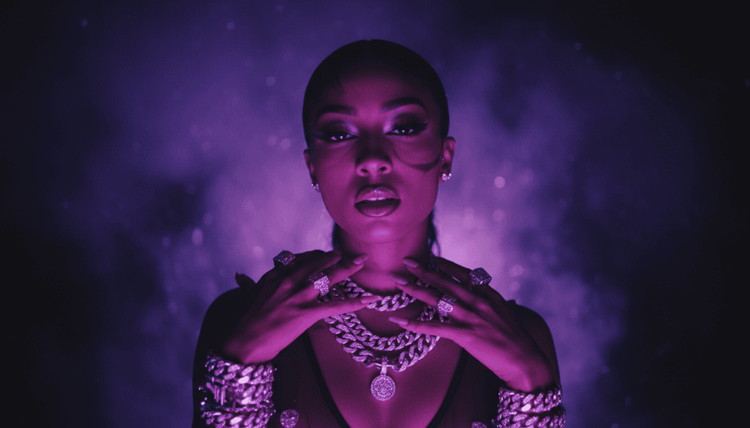 Rico Nasty के 'PEPPER' ऑडियो तरंगों का AI विश्लेषण, दृश्य अवधारणाओं के लिए हिप-हॉप ट्रैप ऊर्जा की व्याख्या करना।