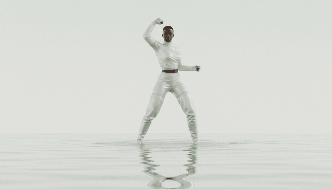 Dynamische Visuals von Tänzern in einer lebhaften urbanen Umgebung, synchronisiert mit Makosas Rhythmus, mit Overlay-Effekten, generiert von freebeat.ai.