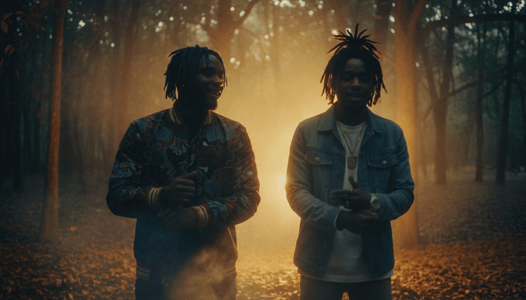 AI 將 Lighter 中的關鍵音樂元素——鼓點、和聲和合成器旋律——視覺化為動態影片場景,展示 freebeat.ai 的 MP3 轉 MP4 轉換器功能。