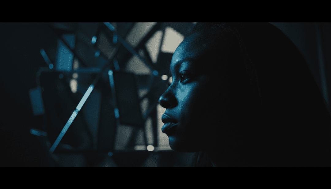 Scènes dynamiques illustrant la progression de 'Mess' de Tniyah d'une ligne vocale R&B douce à une séquence visuelle tourbillonnante de lumière et d'ombre, créée par la technologie `suno music video generator`, dépeignant une profondeur émotionnelle.