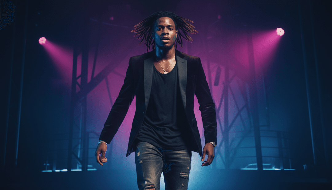 Visuels dynamiques synchronisés avec '911'' de Destin Laurel, présentant des transitions R&B fluides et des rythmes hip-hop puissants