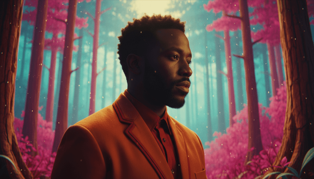 Representación visual abstracta de ondas sonoras y puntos de datos emocionales, simbolizando el análisis profundo de la IA de WCMIH de Floyd Fuji.