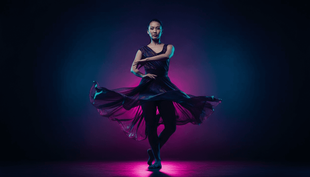 最終的高能量音樂影片畫面,展示了由 AI 生成的整合藝術家、歌曲標題和動態視覺效果。