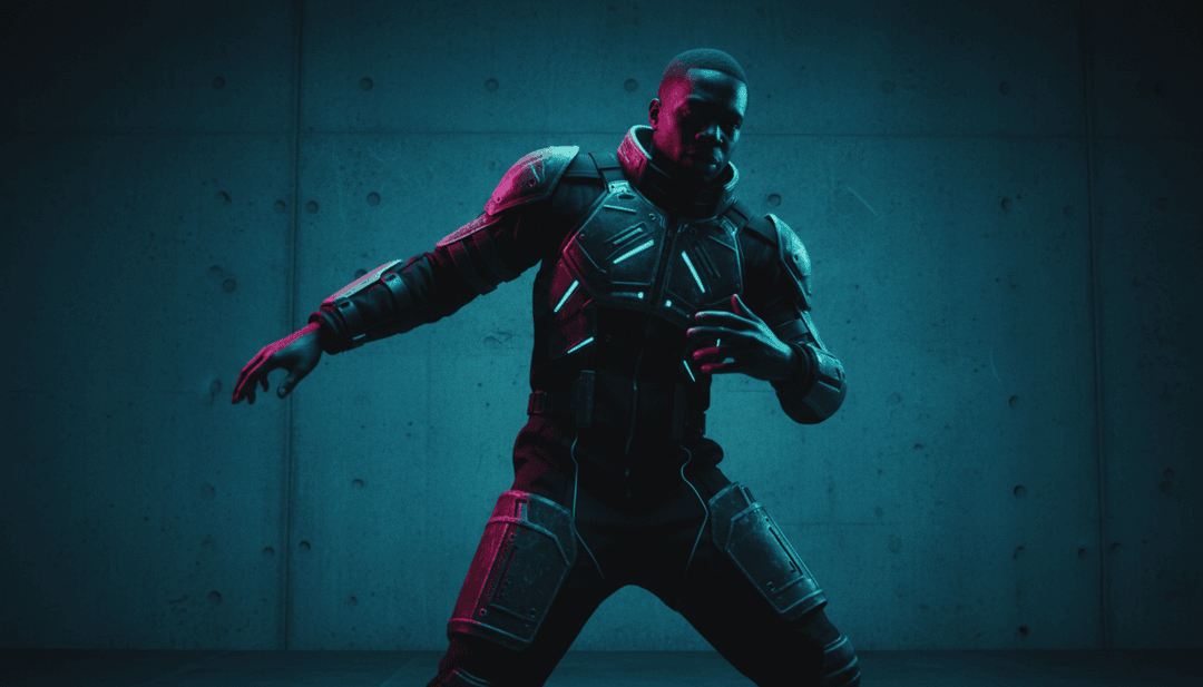 Rappresentazione visiva dinamica del beat drop di 'leavemealone', con forme astratte in evoluzione e movimenti fluidi sincronizzati con il brano di Fred again.. e Baby Keem.