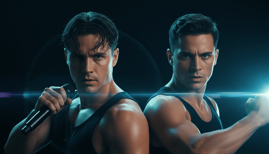 Immagini dinamiche di ballerini in un club vibrante, luci che pulsano al ritmo di 'These Words', generate da freebeat.ai.