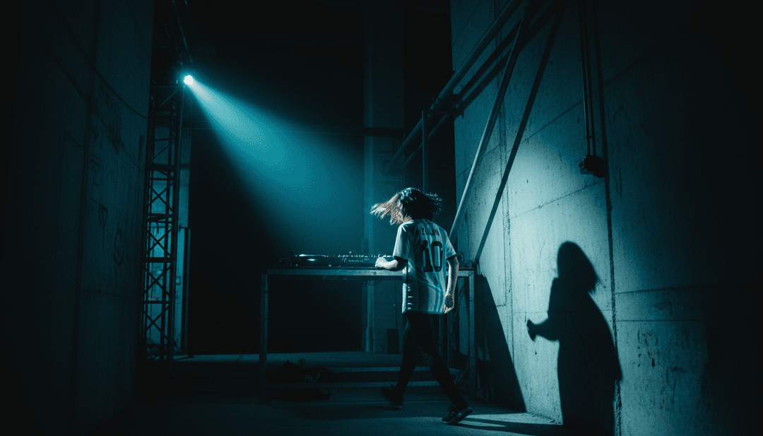 Paisagem digital abstrata com rastros de luz brilhantes e energia pulsante, representando a análise profunda da música pop eletrônica 'Forever' de ZULAN por IA.