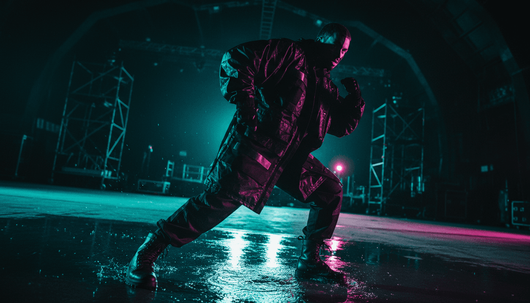 Ein KI-System, das komplexe Wellenformen und lyrische Muster von 'HIGHJACK (right back)' von Alok, Łaszewo, A$AP Rocky analysiert und sie in abstrakte visuelle Konzepte wie Stadtlandschaften und dynamische Bewegungsgrafiken übersetzt.