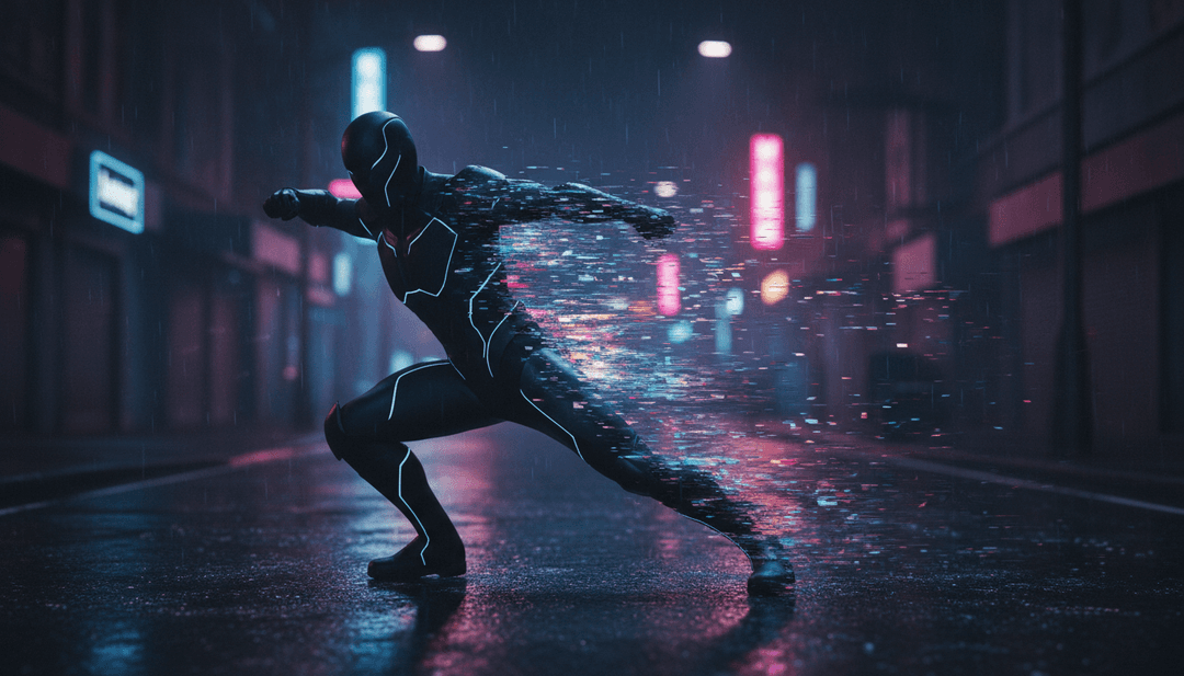 Eine benutzerfreundliche Oberfläche, die das fertige Musikvideo für 'HIGHJACK (right back)' zusammen mit Tools für einen `music cover generator` und Optionen für `lyrics download` und `free captions` anzeigt, um die Benutzerinteraktion zu fördern.