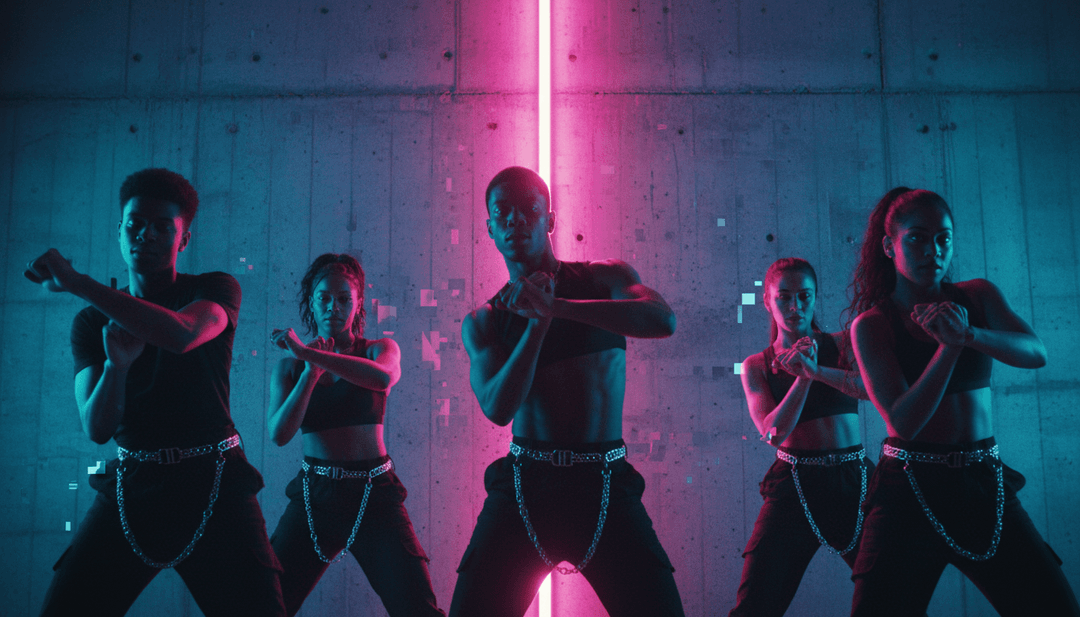 AI interpreting electronic dance music elements for 'Get Busy - Odd Mob Club Mix' music video concept.