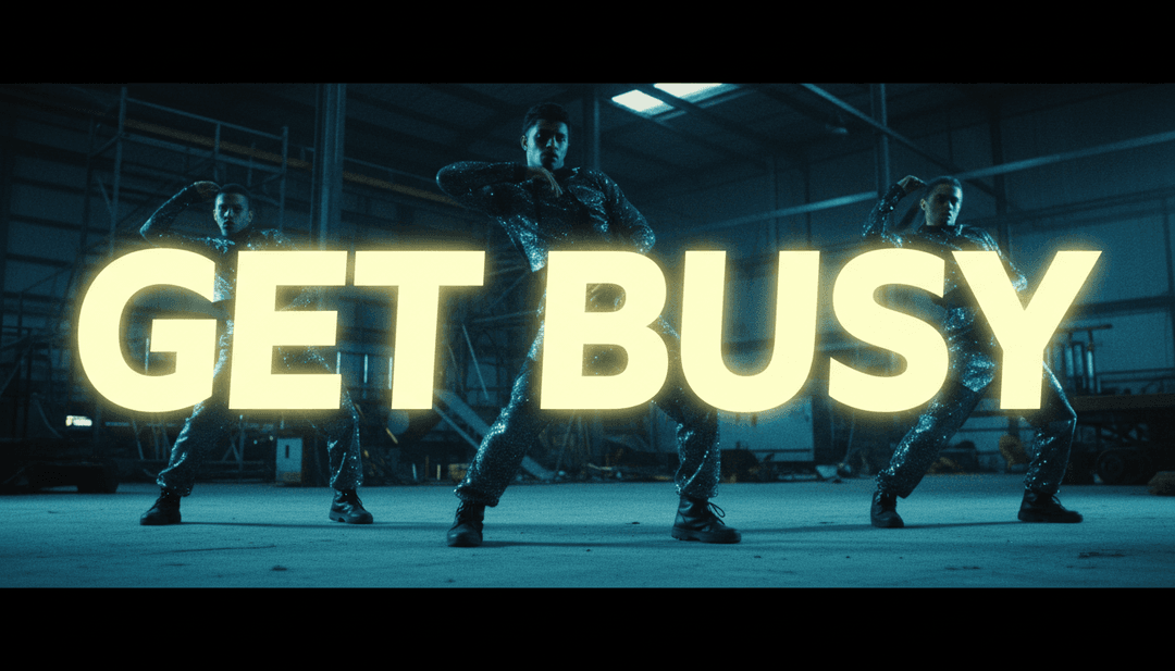 Dynamic visuals generated by AI for Sean Paul and Odd Mob's 'Get Busy' club mix.