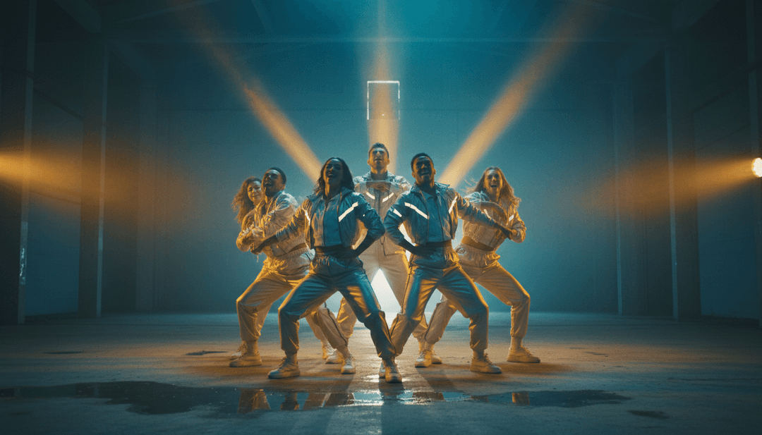 Sequenze visive dinamiche generate dall'AI, perfettamente sincronizzate con gli aumenti e i cali di 'Saving Up' di Dom Dolla.