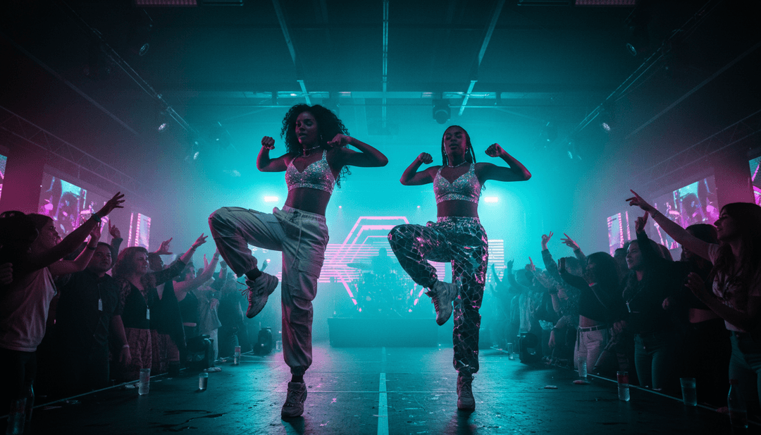 Ein fertiger, hochwertiger Musikvideo-Frame für 'Little Things x Gypsy Woman', der nahtlose Übergänge und beeindruckende Visuals von freebeat.ai zeigt.