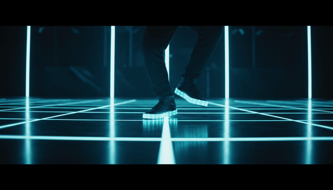 Montaggio visivo dinamico che illustra i momenti chiave del video musicale 'Smack Yo'' di Beltran: una potente linea di basso che anima le luci della città, una melodia di synth che forma pattern digitali e ballerini energici ripresi al rallentatore.