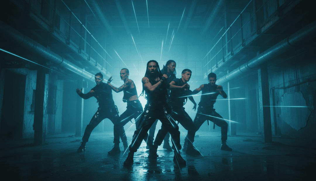 डायनामिक विज़ुअलाइज़र स्पंदित प्रकाश पैटर्न, बदलते नियॉन परिदृश्य और सिंक्रनाइज़्ड **मुफ्त कैप्शन** दिखा रहा है जो 'I'm Not Alone - MPH Remix' के गीतों का प्रतिनिधित्व करते हैं क्योंकि इलेक्ट्रॉनिक संगीत एक शक्तिशाली ड्रॉप तक बनता है।