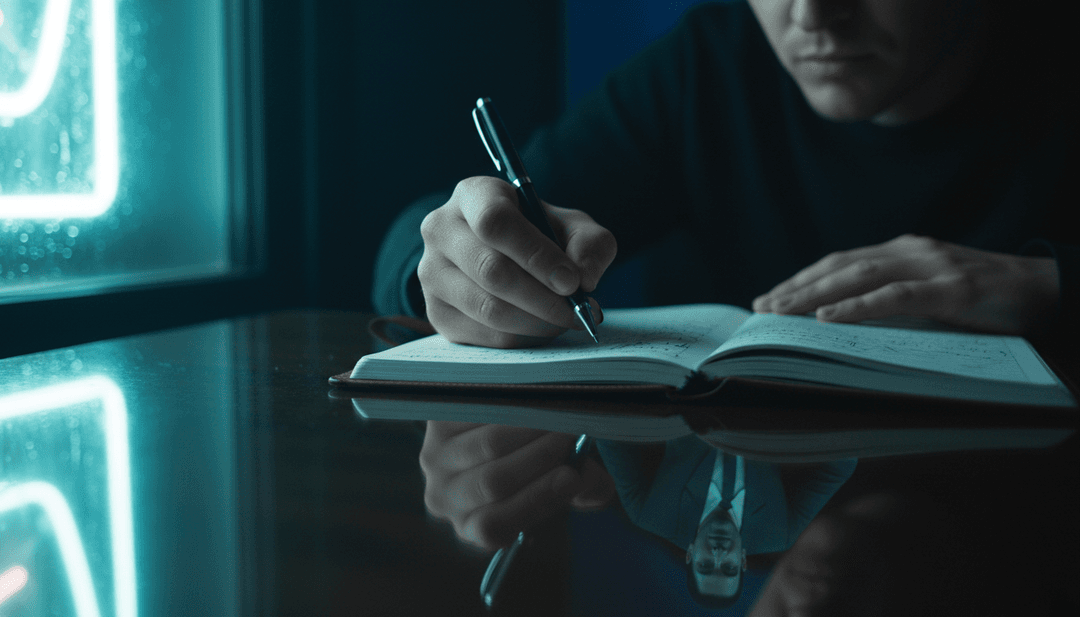 KI-Schnittstelle, die Audiowellenformen und lyrische Themen von RUSSELL!'s Hip-Hop/R&B-Track 'TABBY CAT' analysiert und erste Moodboards sowie visuelle Konzepte für ein Musikvideo generiert.