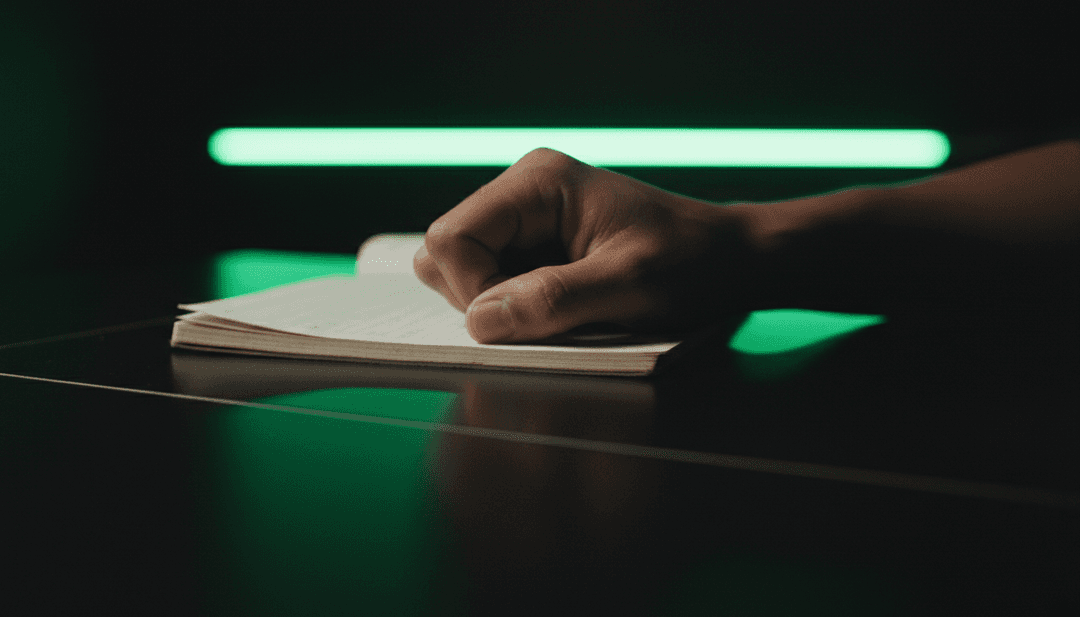 Una escena vibrante y dinámica que muestra a una banda actuando en un escenario hecho de luz, con visuales giratorios reaccionando al ritmo de la música, ilustrando un video musical de indie rock de alta energía.