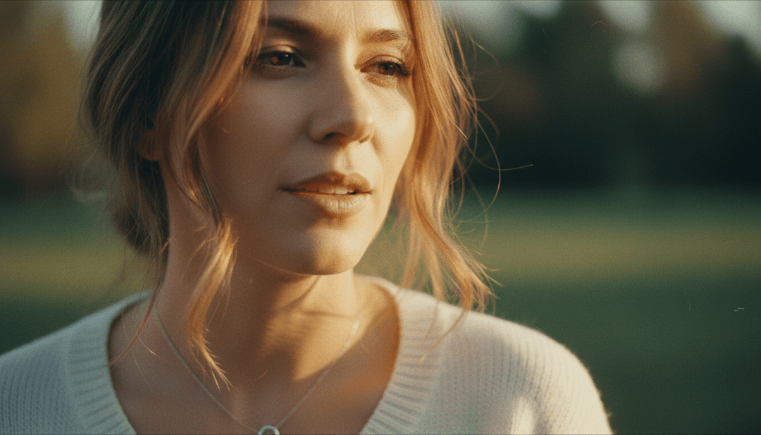 IA generando un video sereno de paisaje folk con un río al atardecer