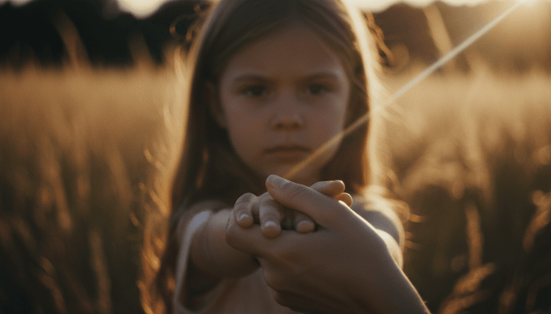 Río digital fluyendo con notas musicales incrustadas y superposición de letras