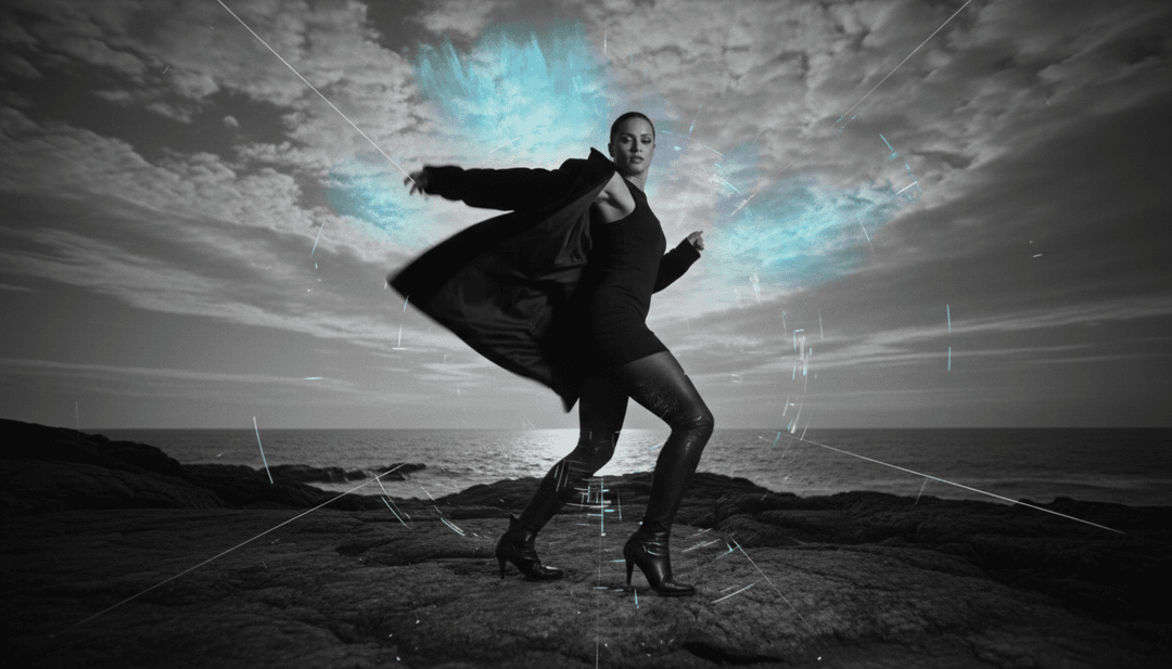 'Opalite' के लिए काल्पनिक एआई-जनित दृश्य, जिसमें सिंथ-वेव परिदृश्य के बीच एक चमकता हुआ ओपल है, जो गीत की शैली का प्रतिनिधित्व करता है