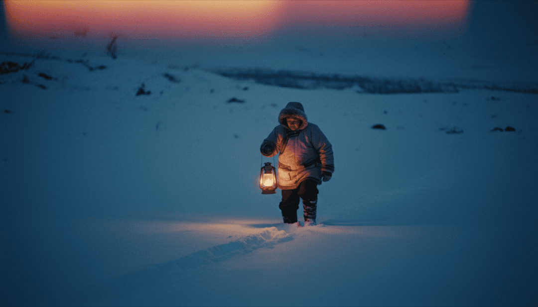 L'IA analyse la forme d'onde audio de Michael Bublé pour 'It's Beginning to Look a Lot like Christmas', générant des concepts visuels festifs comme des boules à neige et des lumières scintillantes.