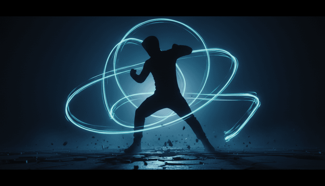 Visuais dinâmicos sincronizados com batidas trap e melodias R&B, mostrando uma criação de vídeo musical vibrante