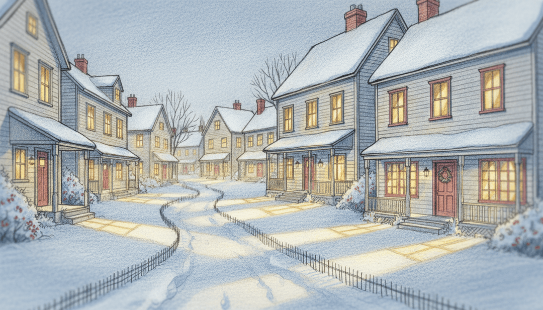 KI interpretiert Noten und Texte von 'White Christmas' mit nostalgischer Bildsprache