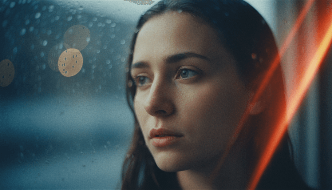 Uma série de quadros de vídeo dinâmicos em transição de padrões sonoros abstratos de R&B para cenas vívidas de paisagens noturnas urbanas, close-ups íntimos e tecidos esvoaçantes, ilustrando o clima da música.