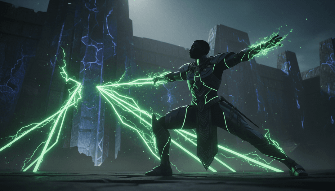 गतिशील संगीत वीडियो दृश्य जिसमें एक शक्तिशाली मुखर क्रेसेन्डो को एक काल्पनिक, तूफानी महल के ऊपर ऊंचे उठते कैमरा चालों द्वारा, सिम्फोनिक ऊर्जा की चिंगारियों के साथ, दृश्यात्मक रूप से दर्शाया गया है।