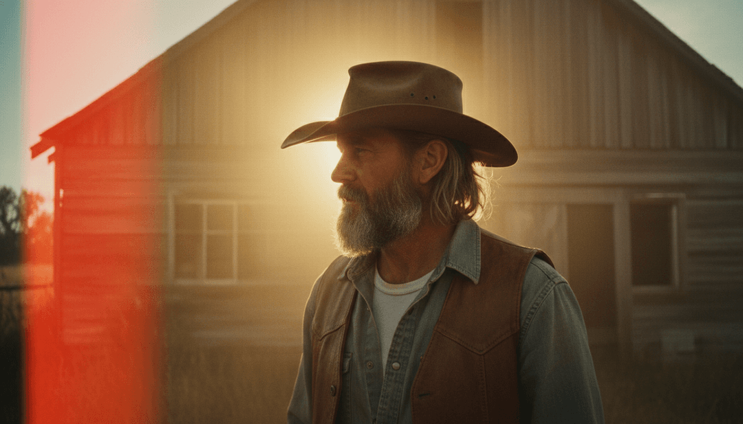 Eine KI analysiert die emotionale Tiefe und die Country-Americana-Wurzeln von Hudson Westbrooks Song 'House Again' und visualisiert Szenen von Zuhause und Nostalgie.