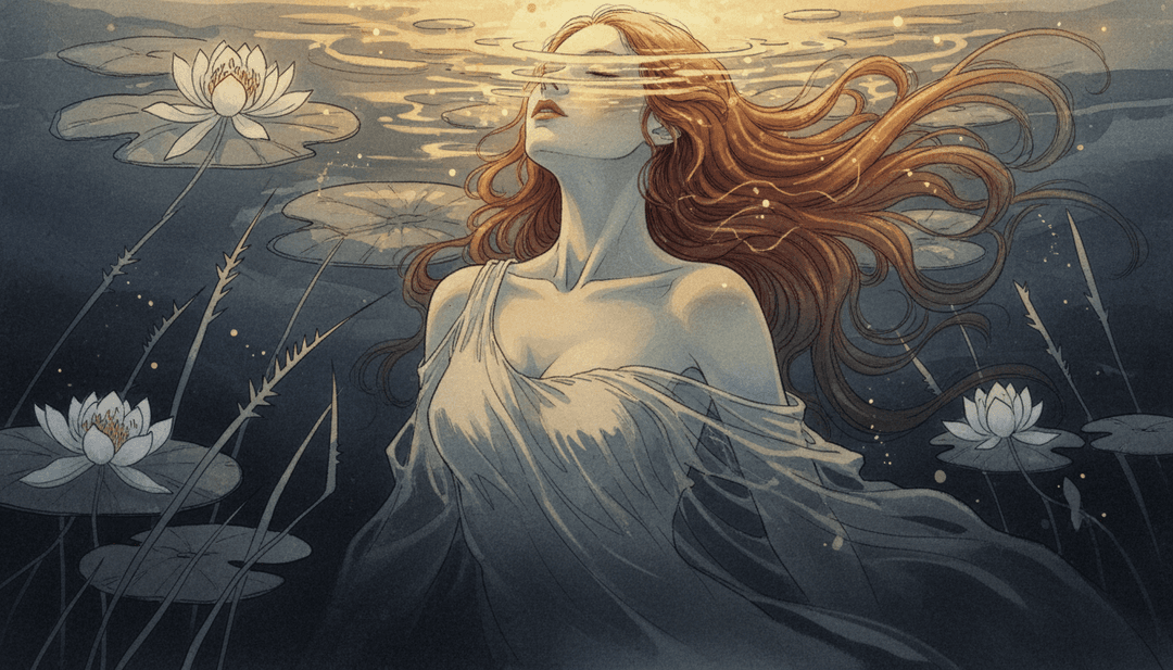 Taylor Swift의 노래를 위한 freebeat.ai의 혁신적인 힘을 강조하며, 미묘한 움직임과 함께 세련되고 에테르 같은 비주얼을 선보이는 "The Fate of Ophelia"를 위한 최종 AI 생성 뮤직 비디오 스틸.