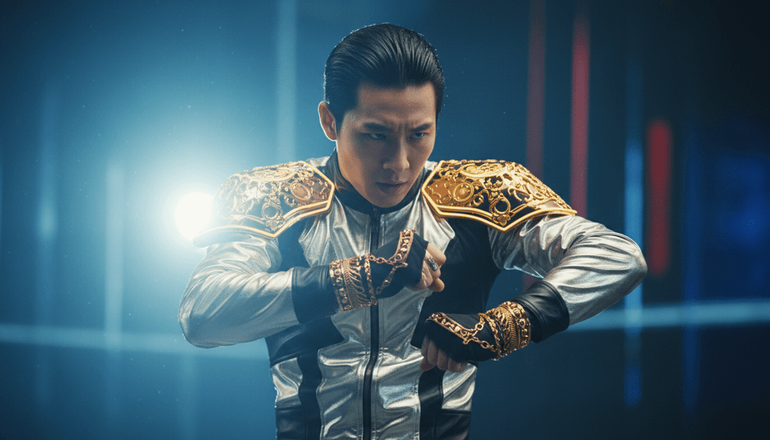 Dynamische Visualizer, die auf einen Bass-Drop und Vokalharmonien in 'Golden' für ein KI-generiertes Musikvideo reagieren.