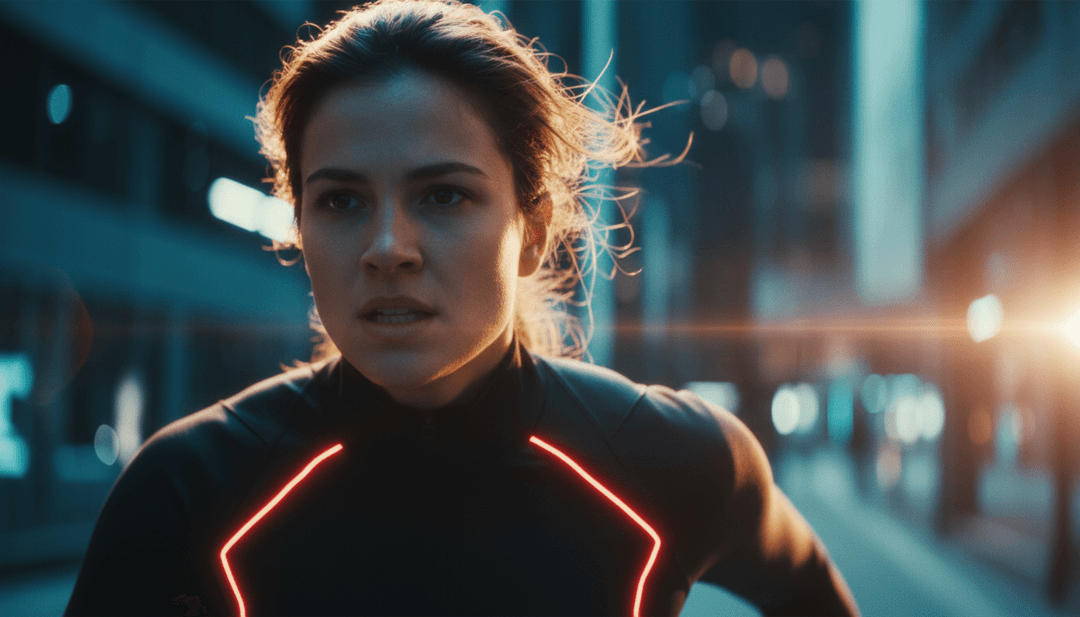 Interfaz de `freebeat.ai` mostrando las formas de onda de audio de 'Gone Gone Gone' transformándose en elementos visuales dinámicos, ilustrando la conversión de MP3 a MP4 con letras superpuestas.