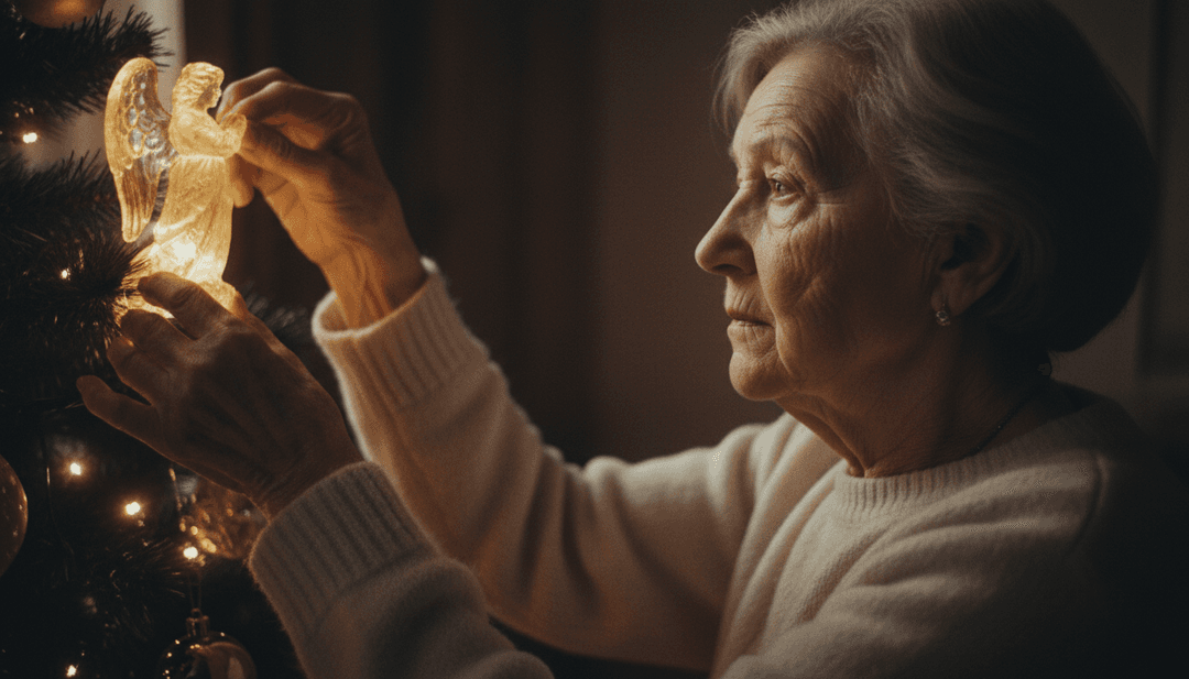 ユーザーがコンピュータ画面で「Angel on the Tree」の完成したAI生成ミュージックビデオを興奮して見ている様子。freebeat.aiのロゴが目立つ。