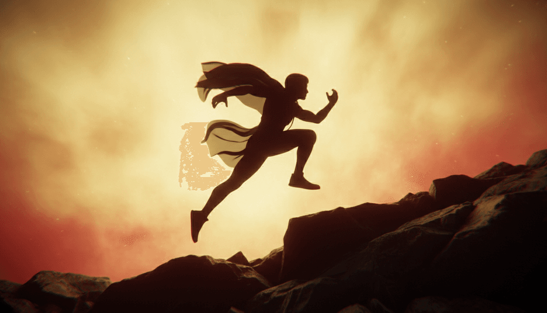 Uma cena de um vídeo musical gerado por IA para 'Runaway', mostrando uma figura solitária correndo por uma floresta nebulosa ao amanhecer, inspirada por melodias chamber pop.