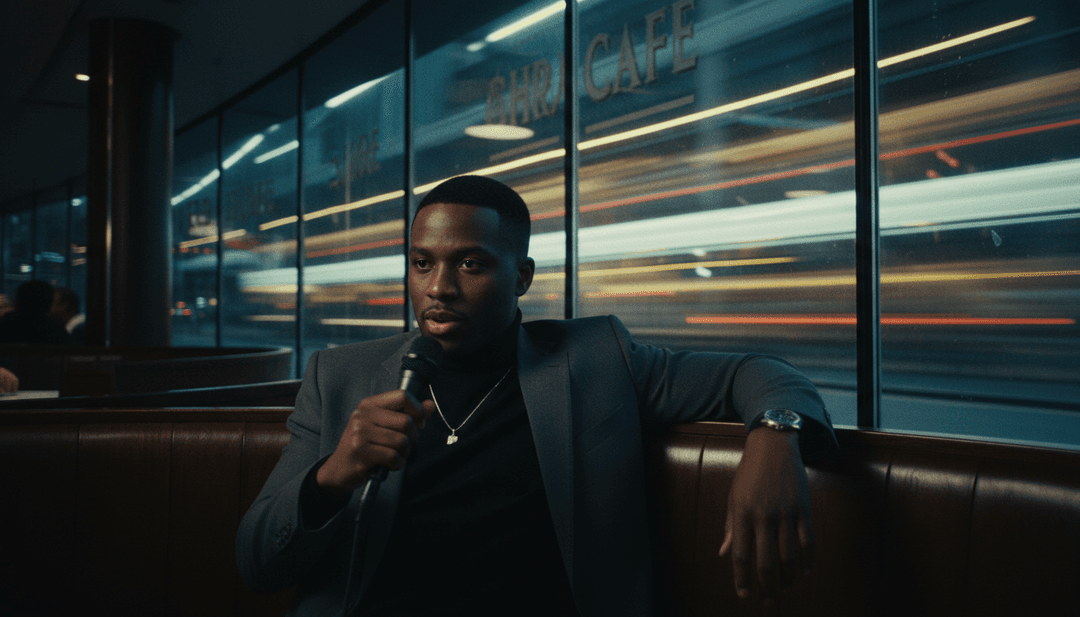 Dynamische, von KI generierte Visuals für das 'MR DND' Musikvideo, mit urbanen Landschaften, schnellen Schnitten und kraftvollen Bildern, synchronisiert mit den Drill-Beats.