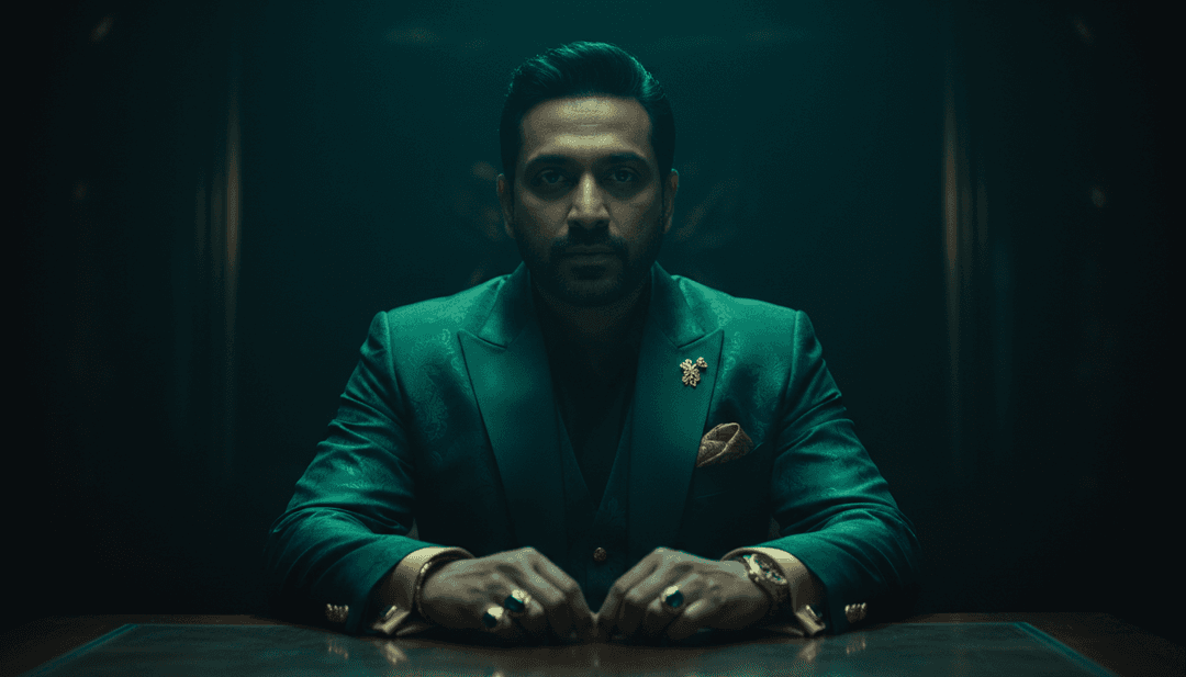 एक AI सिस्टम Deep Jandu और Nirmal Sidhu द्वारा 'Peyo Da Peyo' की ऑडियो तरंगों का विश्लेषण कर रहा है, जिसमें जीवंत भांगड़ा नर्तक और हिप-हॉप कलाकार वैचारिक ओवरले के रूप में हैं।